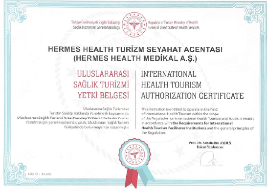 Sağlık Turizm Yetki Belgesi Hermes Clinics